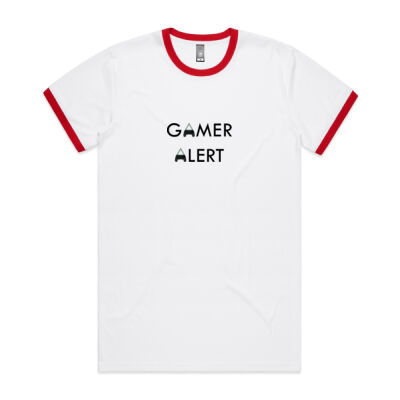 Gamer Alert Tshirt -  AS Colour Men's Ringer Tee Thumbnail