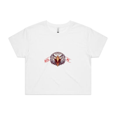 Bite Me (Eagle) Red Writing - AS Colour - Crop Tee Thumbnail