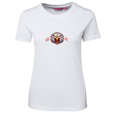 Bite Me (Eagle) Red Writing - Ladies Tee - On Special! Thumbnail